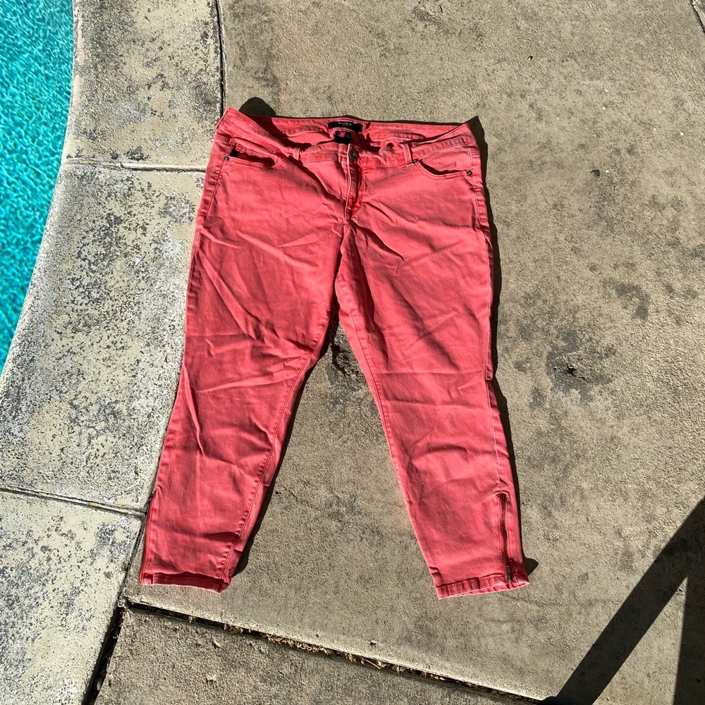 Torrid Pink Skinny Jeans with Zipper Ankle